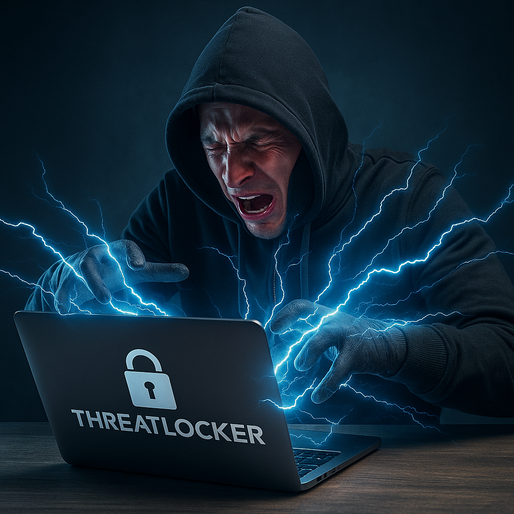 Hacker får stød på grund af ThreatLocker beskyttelse